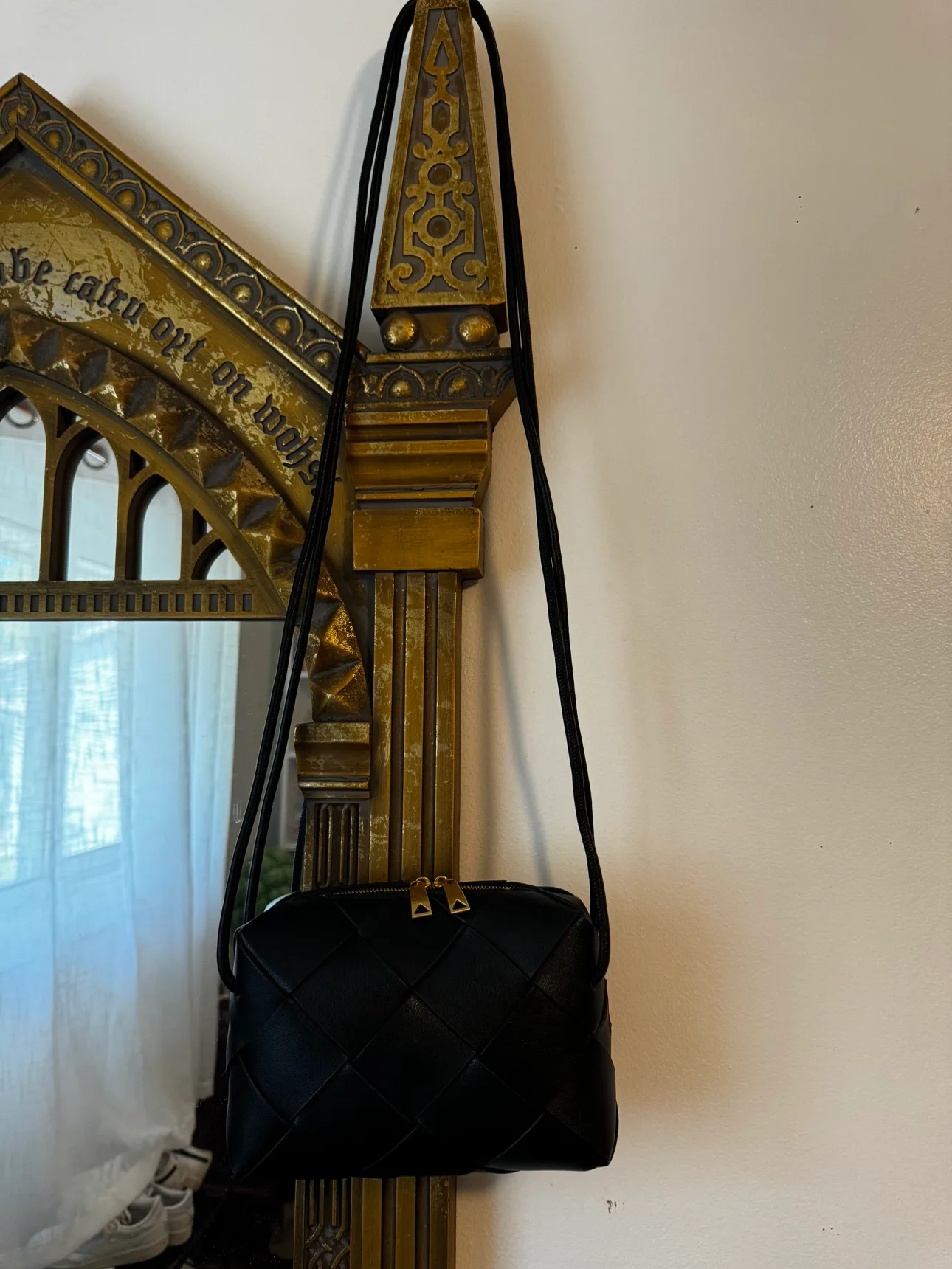 Black Woven Crossbody Bag thumbnail