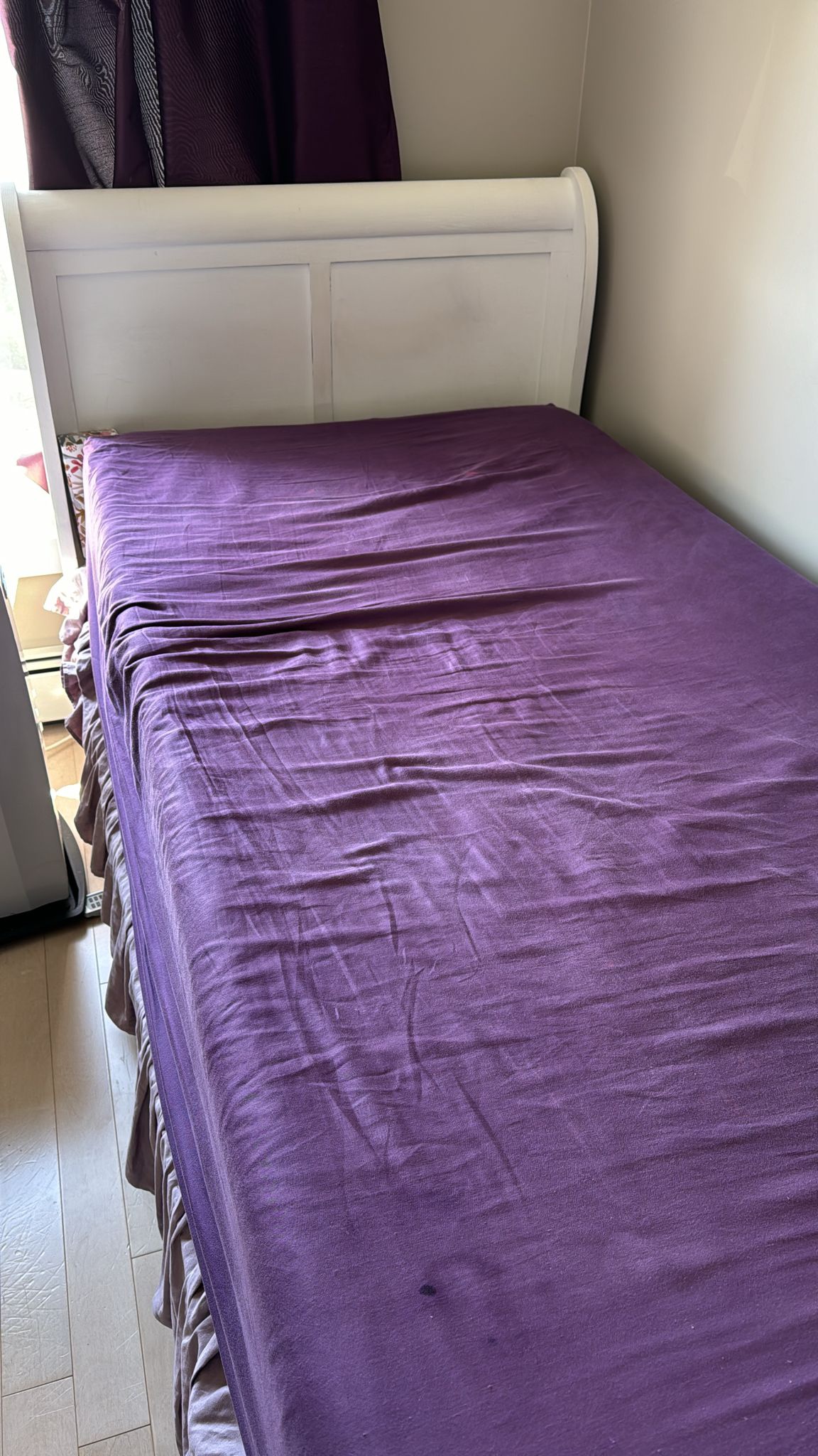 White Sleigh Bed Frame - photo 2