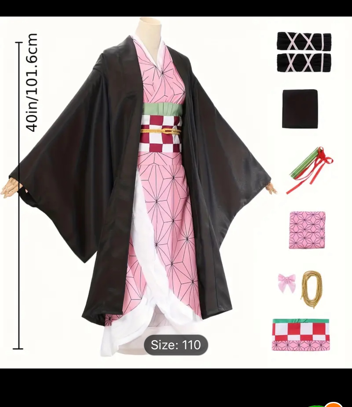 Anime Cosplay Costume ( Demon slayer Nezuko Kamado)