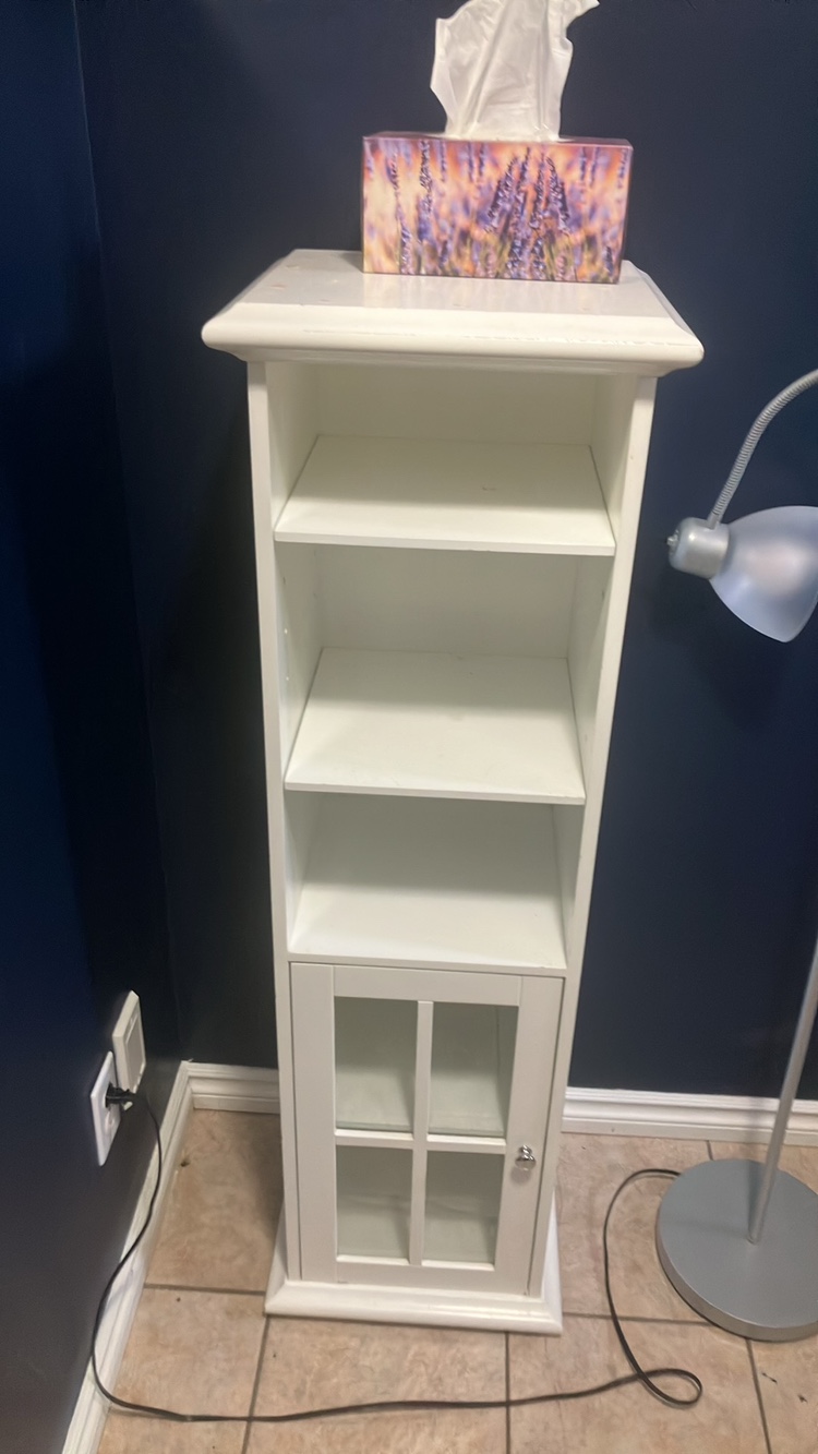 White Cabinet with Glass Door