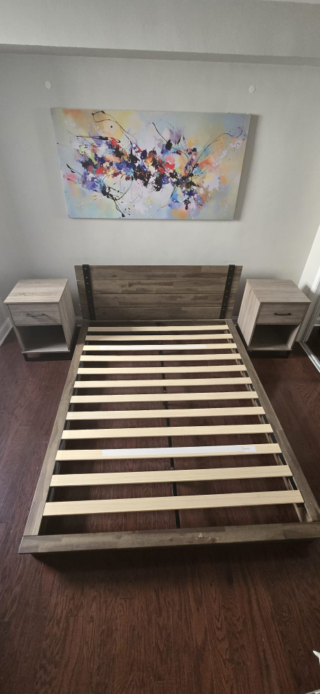Queen Bed Frame with Nightstands