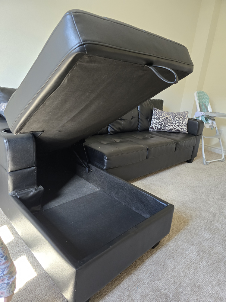 Black Leather Sectional Sofa