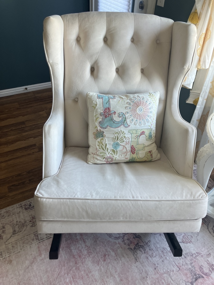 Cream Velvet Rocking Chair