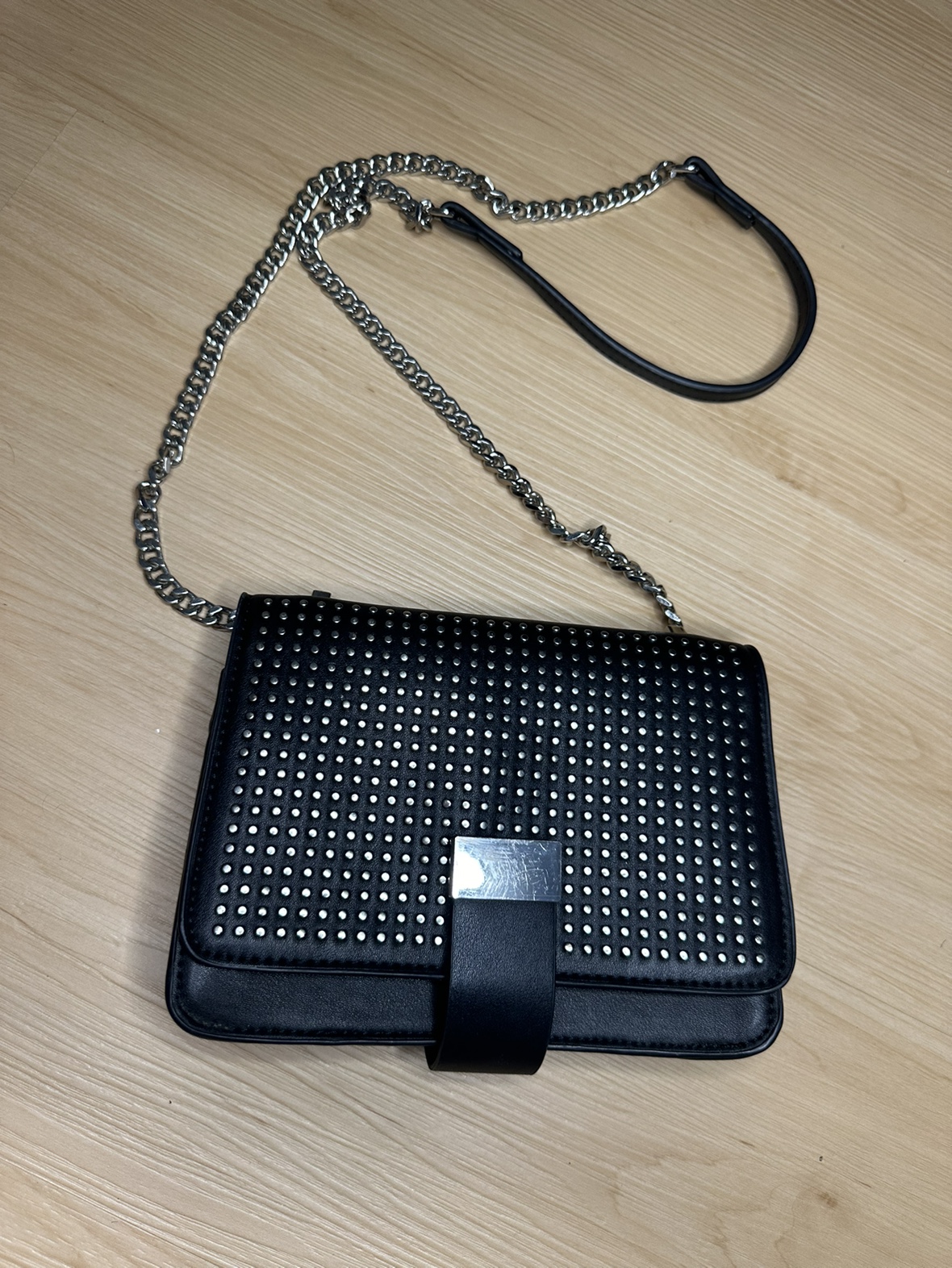 Black Studded Zara Chain Bag