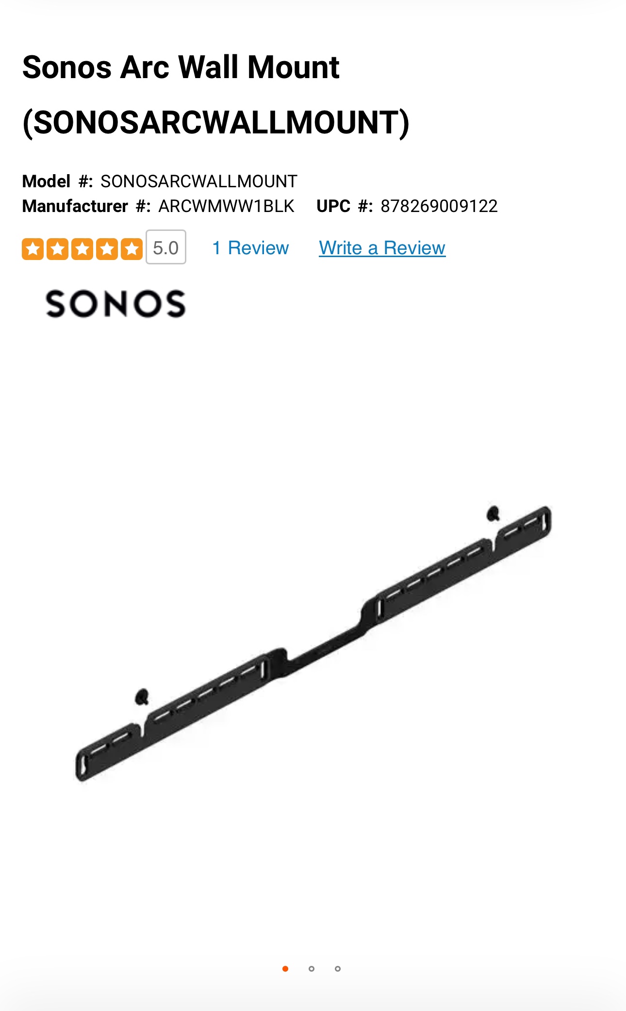 Sonos Arc Wall Mount in a sealed box - photo 2