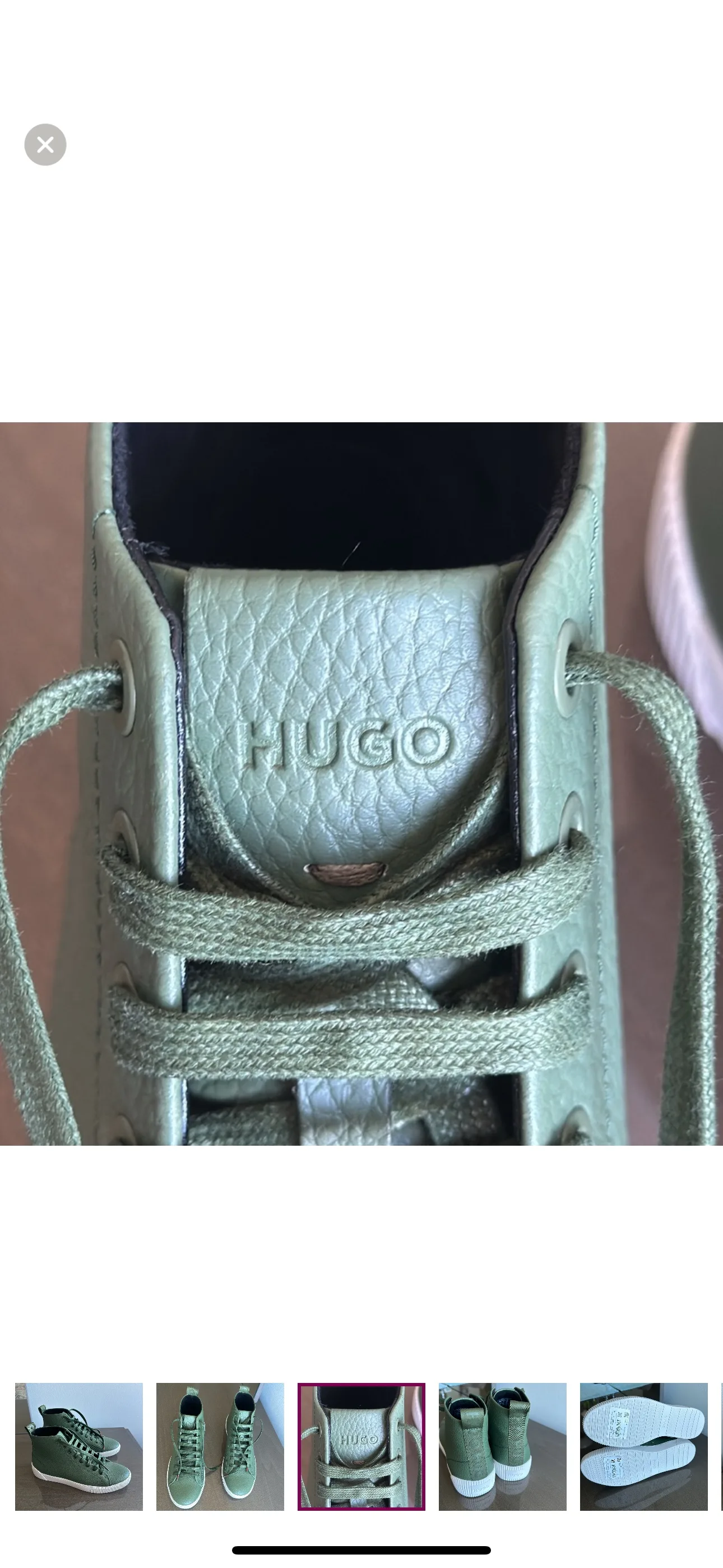 Hugo Boss Green Leather High Top Sneakers image indicator(8)