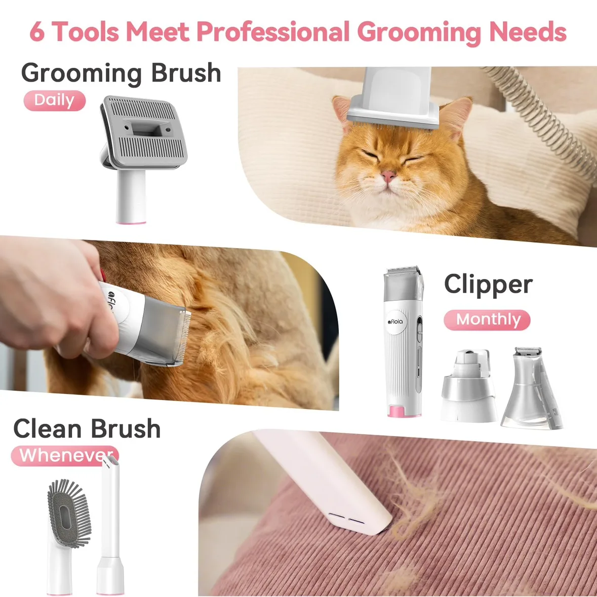 New Grooming, Pet Grooming Vacuum & Dog Clippers Nail Trimmer image indicator(7)