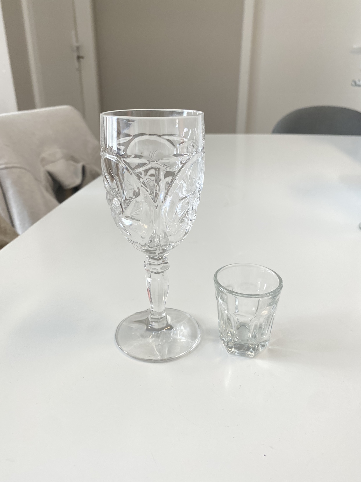 Crystal Wine Glass & Shot Glass