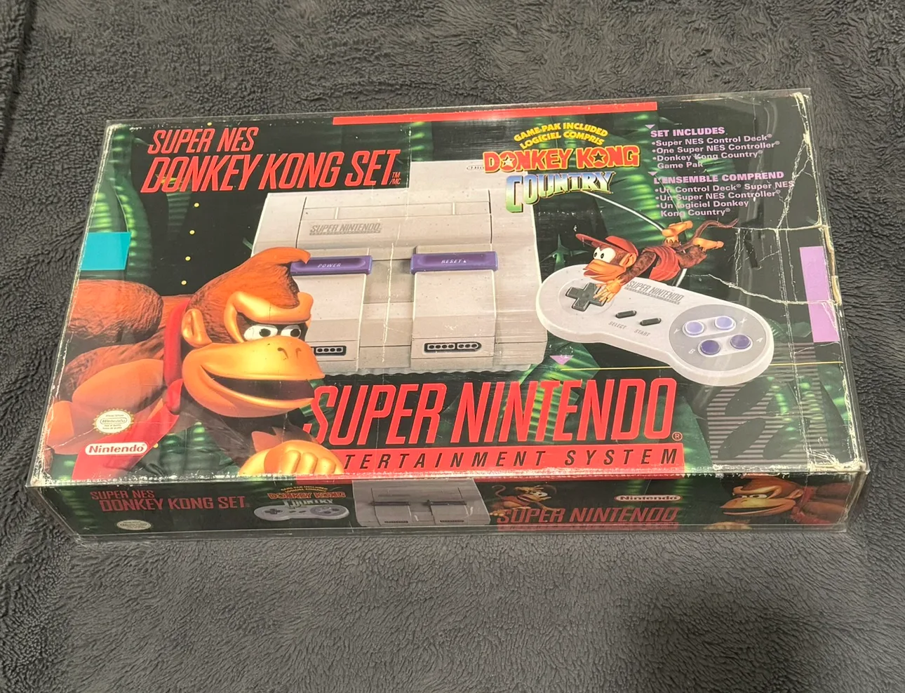 Super NES Donkey Kong Country Set (complete in box) *rare* thumbnail