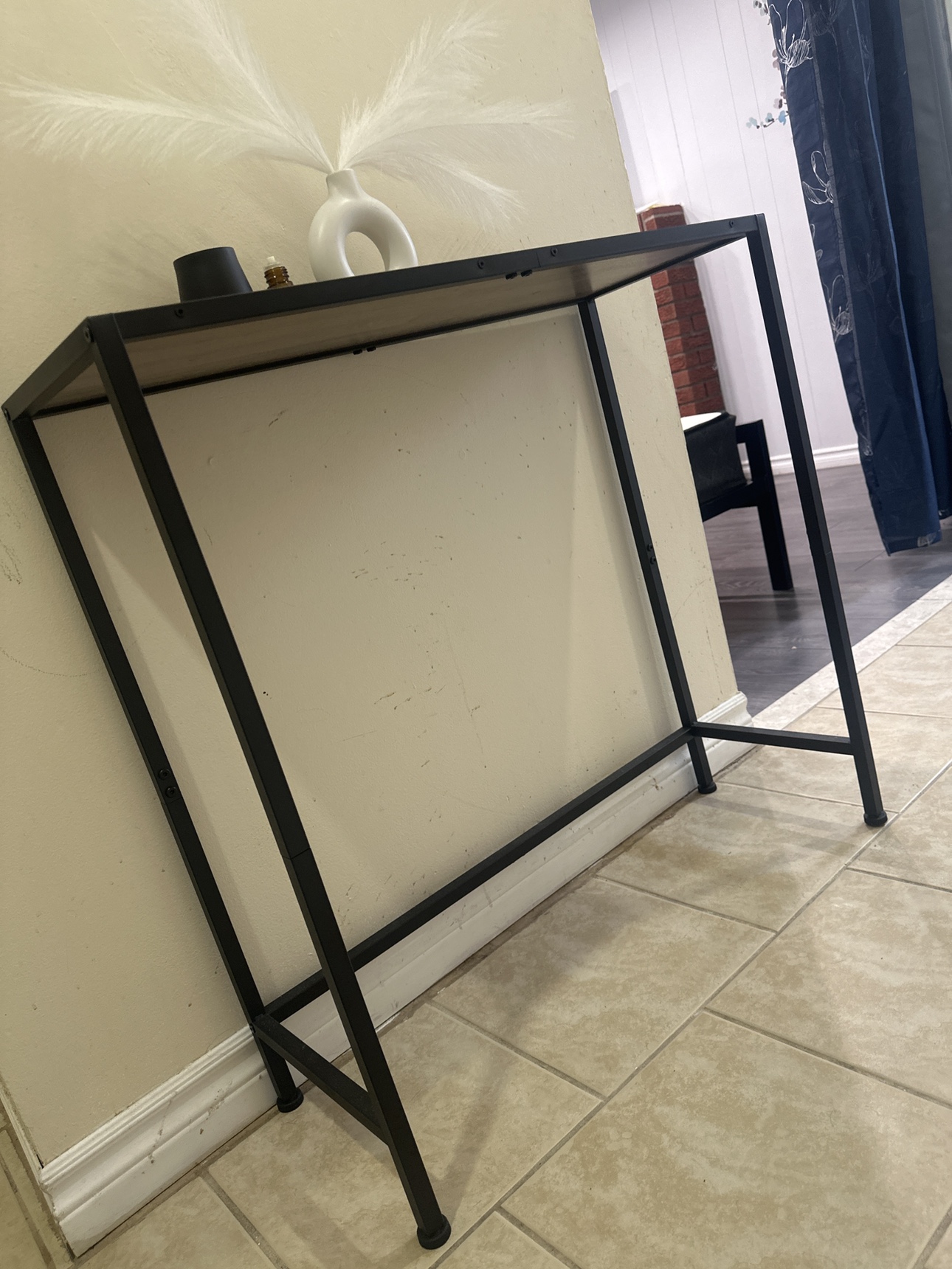 Black Metal Console Table - photo 2