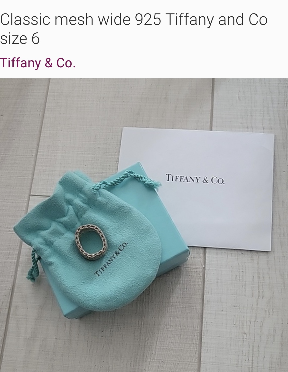 Tiffany & Co. 925 Sterling Silver Ring