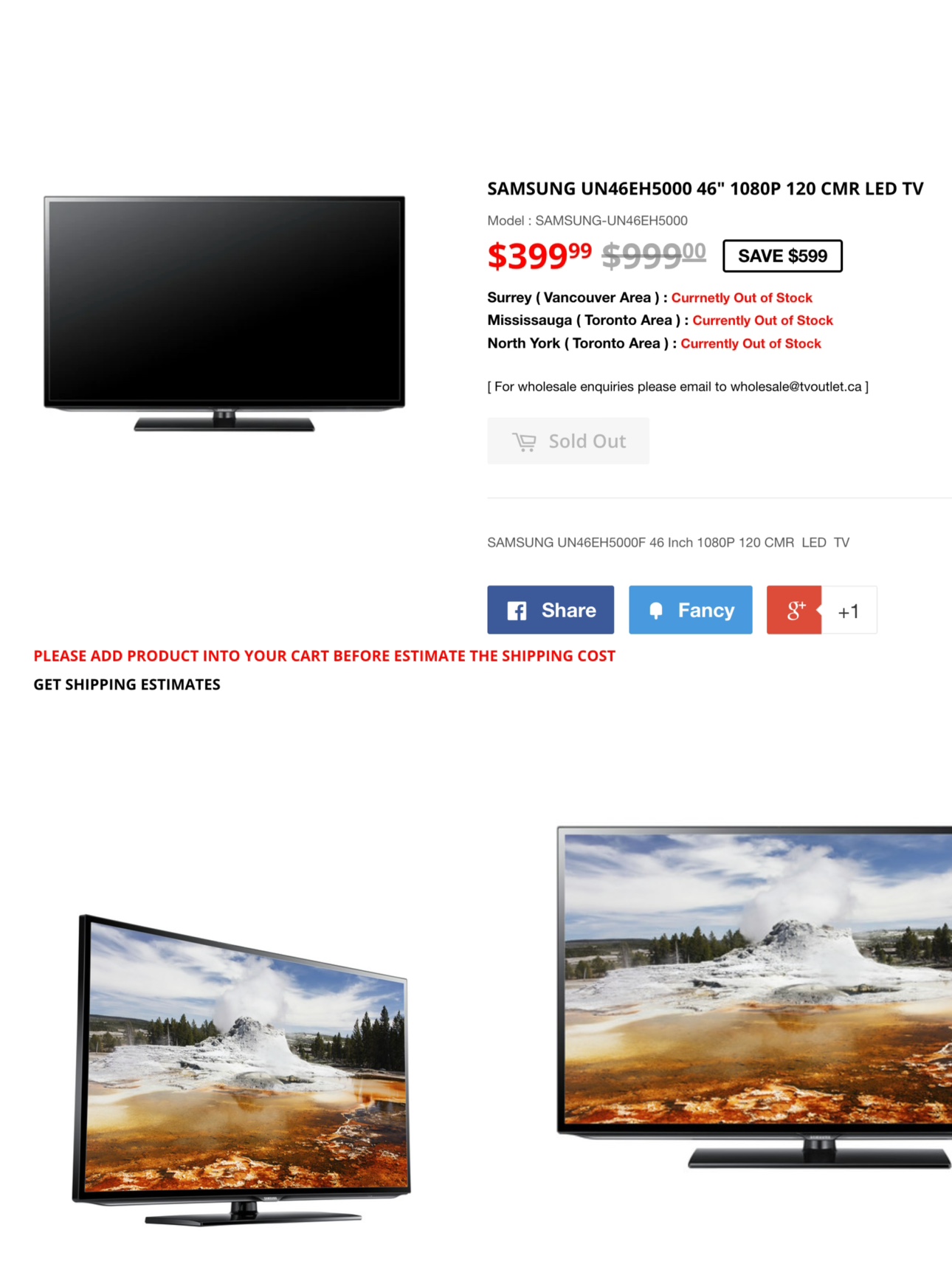 Samsung 46 Inch 1080p LED TV