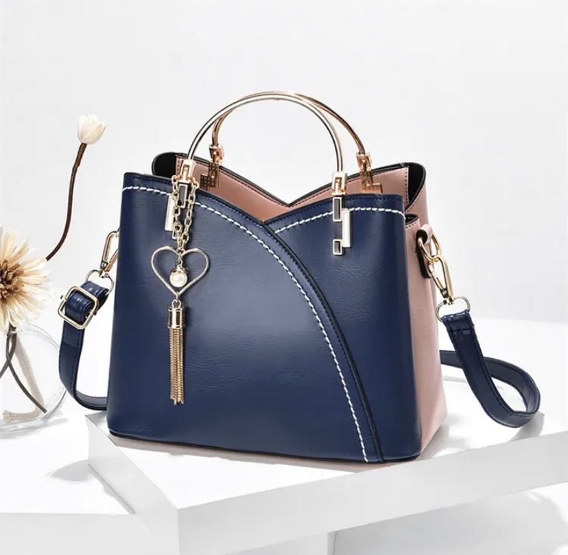 Designer Handbag (blue/light pink) - photo 4