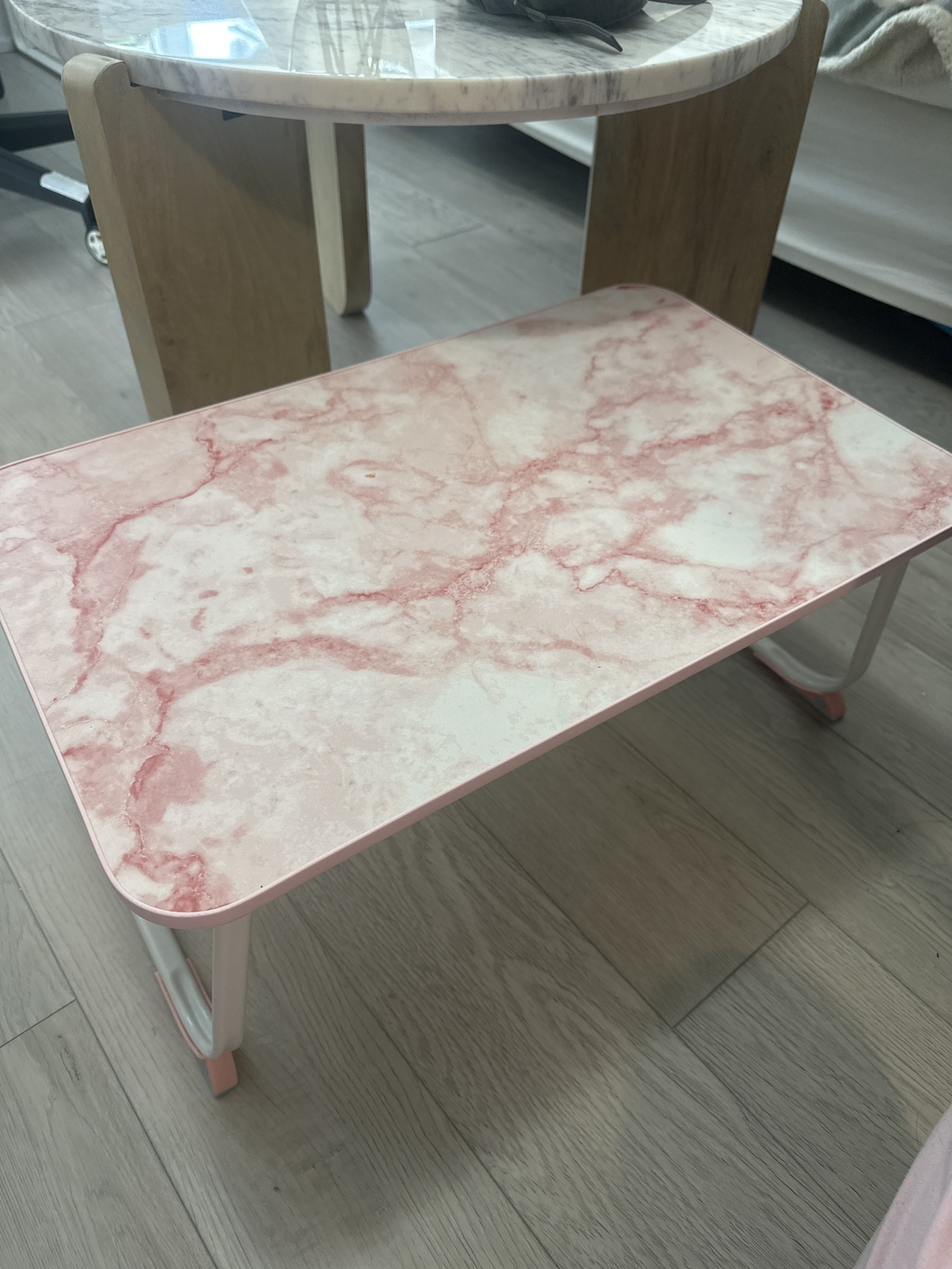 Pink Marble Folding Table