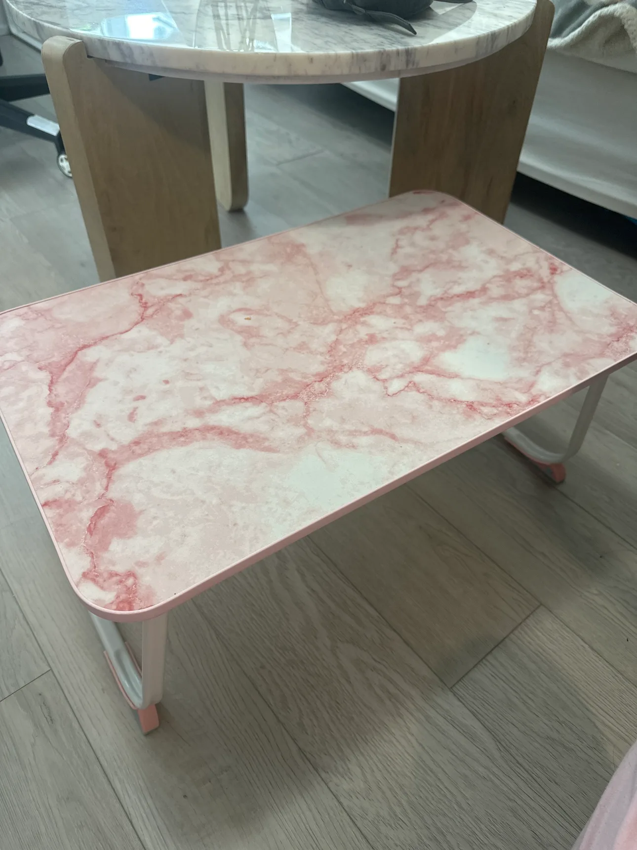 Pink Marble Folding Table thumbnail
