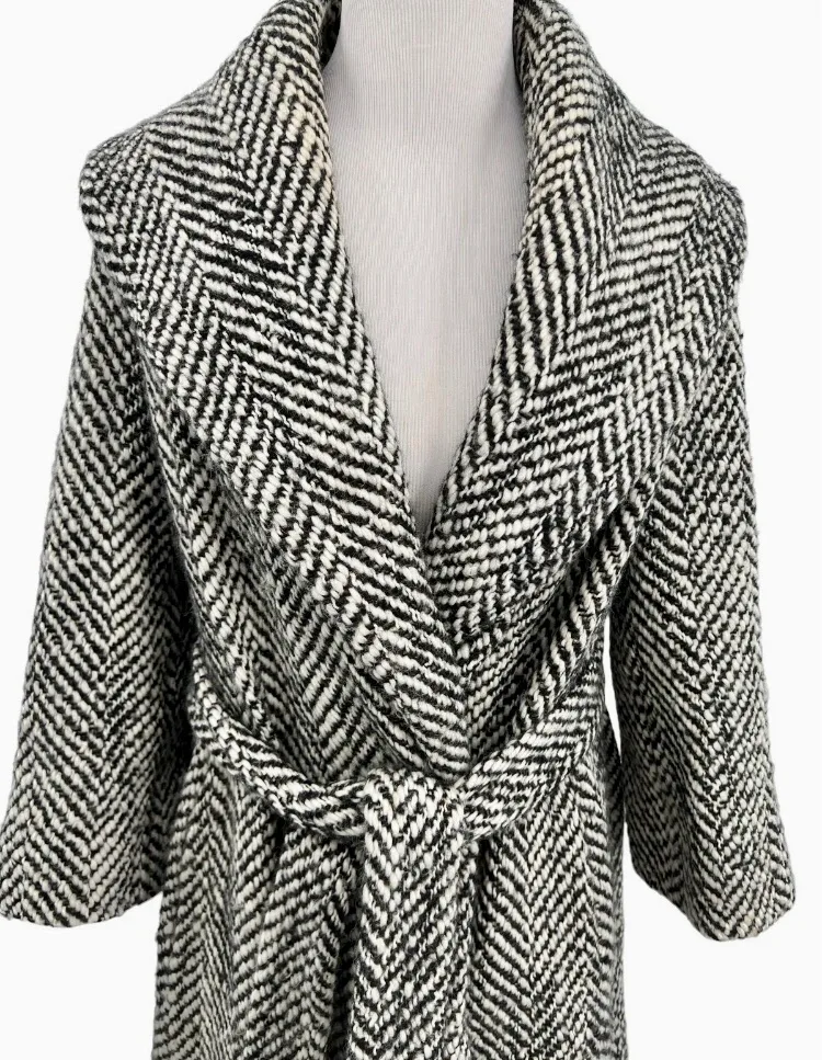 Escada Belted Mohair /Wool Blend Coat Size 46 US Large image indicator(2)