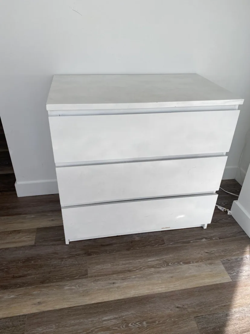 White 3-Drawer Dresser thumbnail