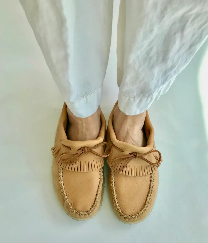 NWT BASTIEN Moccasins in Moose Hide with crepe sole 7 and 8 image indicator(2)