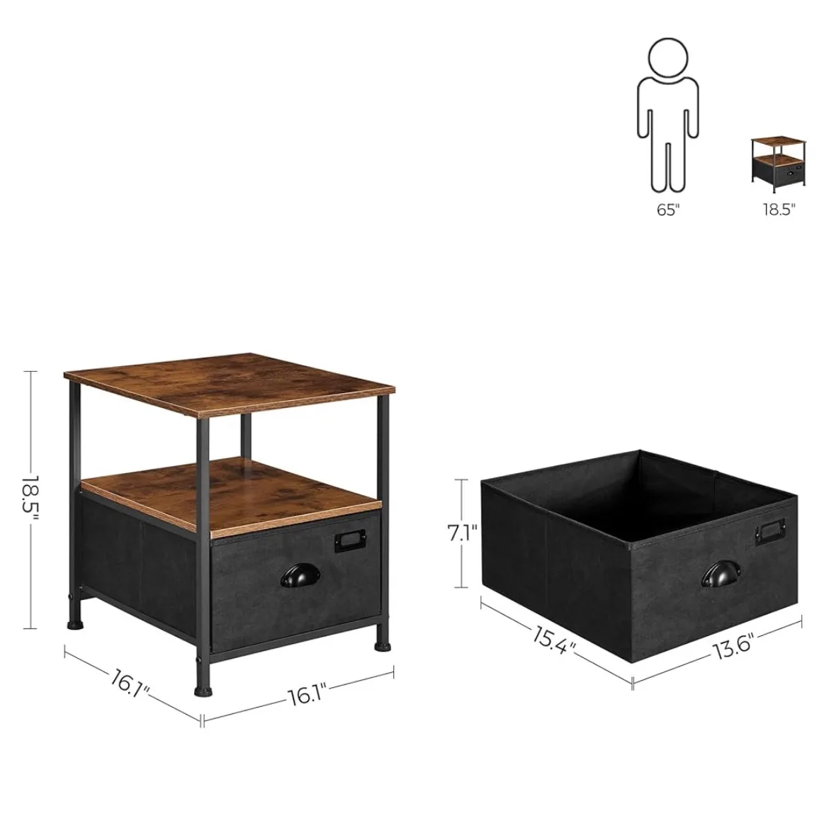 Bedside table with drawer thumbnail