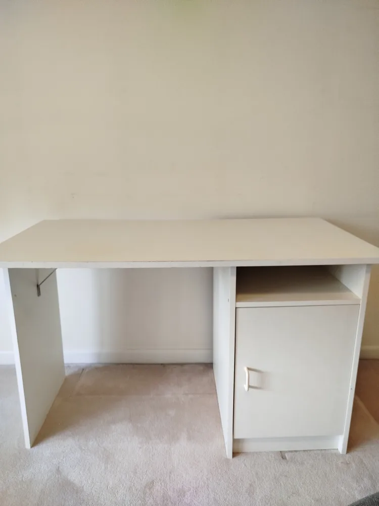 IKEA Wood Desk with Side Cabinet thumbnail