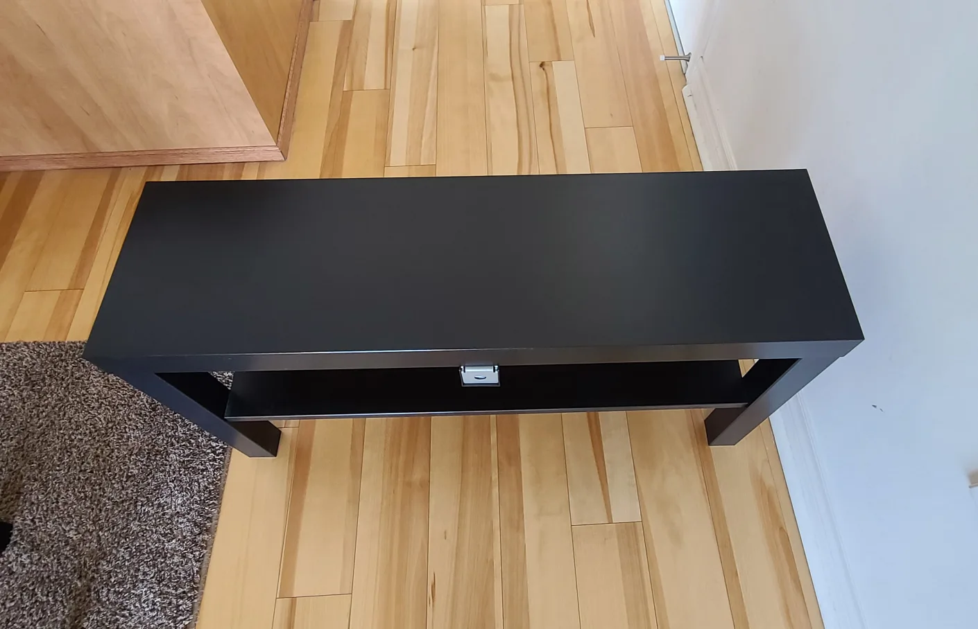 Almost New IKEA TV Bench: Black- Brown image indicator(3)