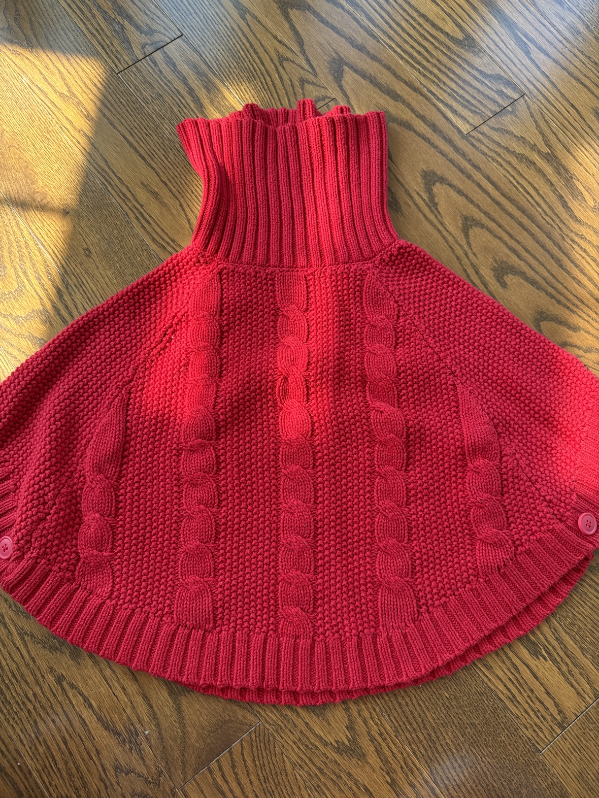 Carter's Kids Red Cable Knit Poncho