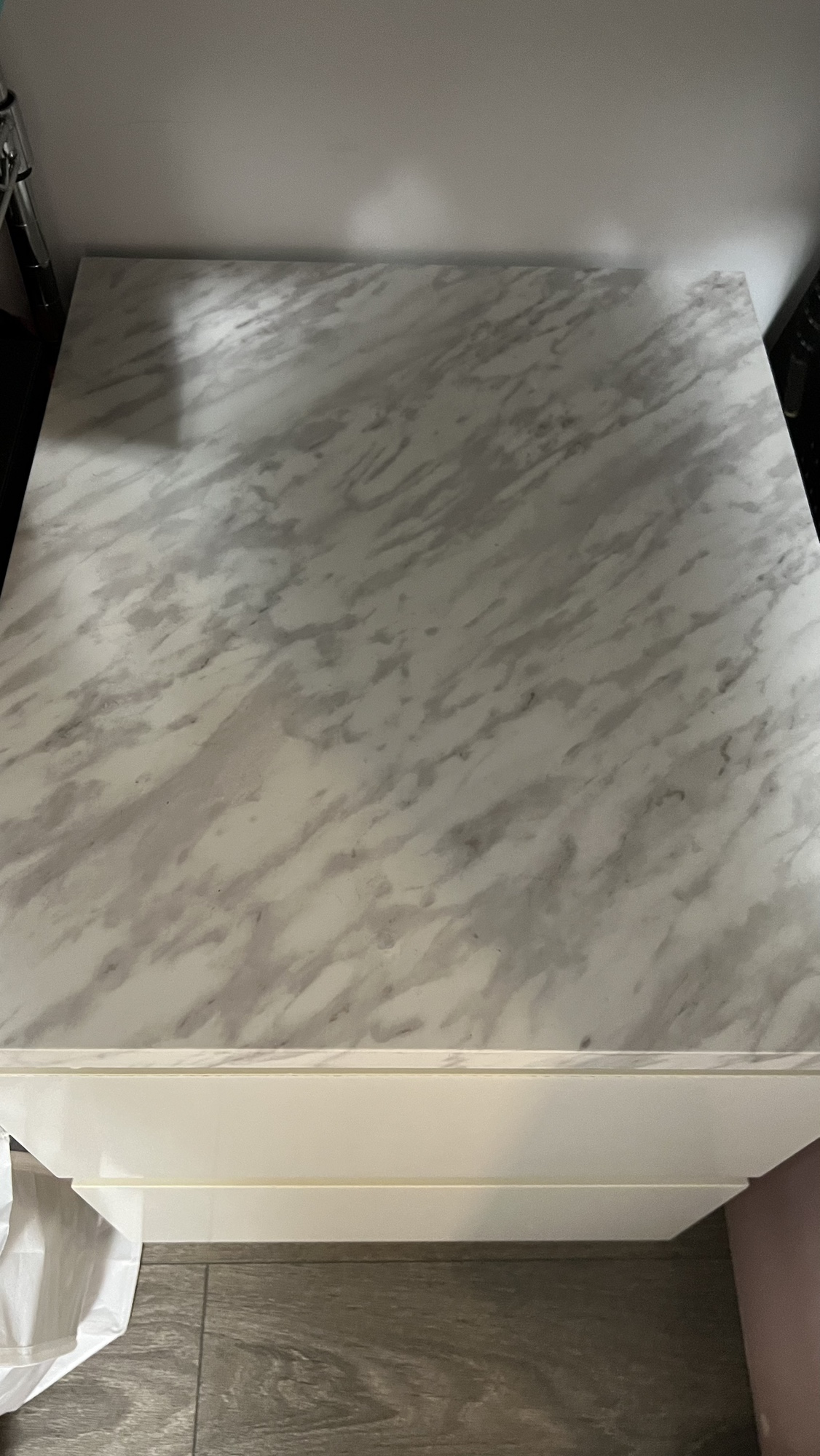 IKEA Malm White Nightstand with Marble Top IKEA malm - photo 3