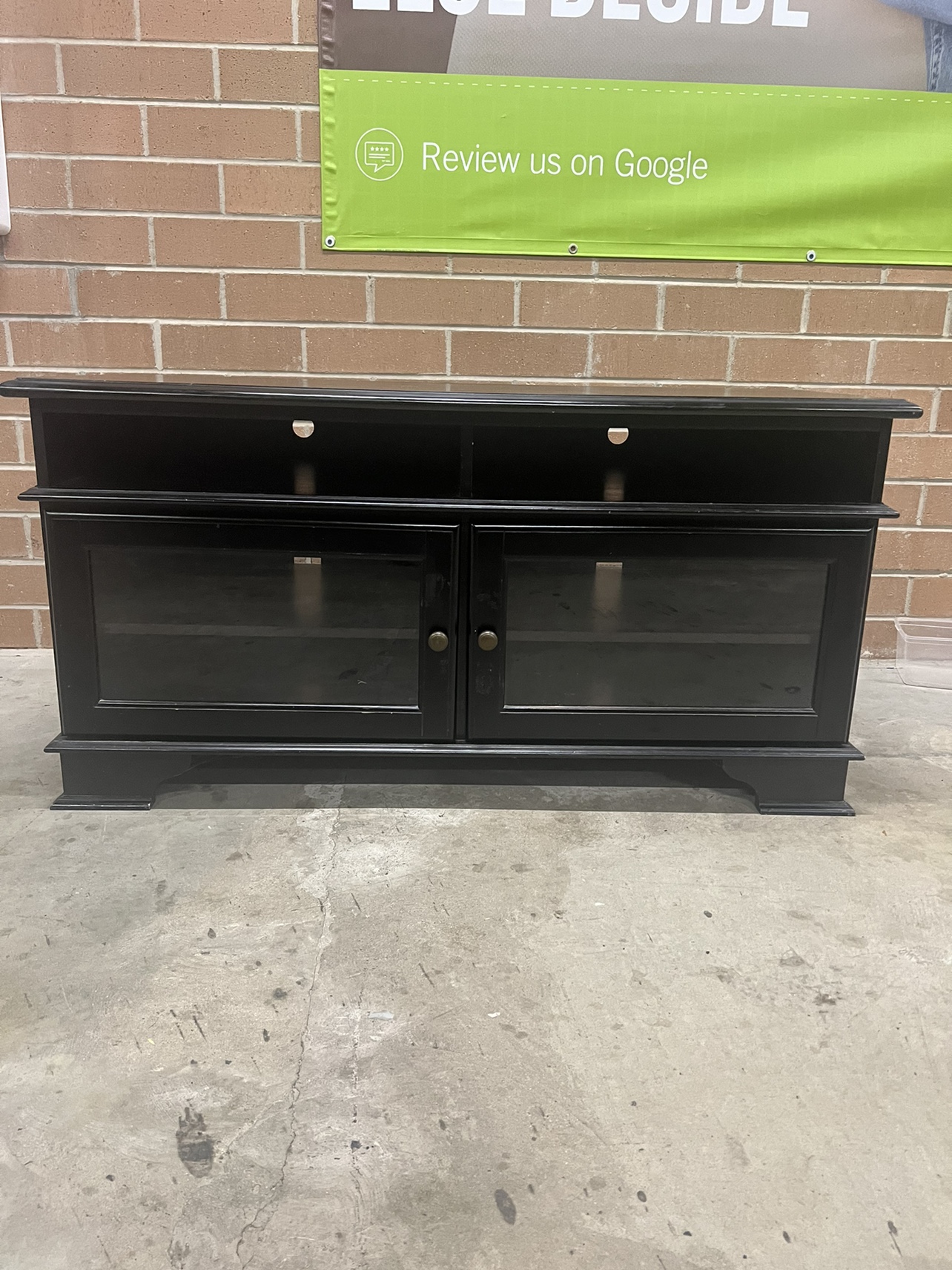 Black TV Stand w/storage - photo 2