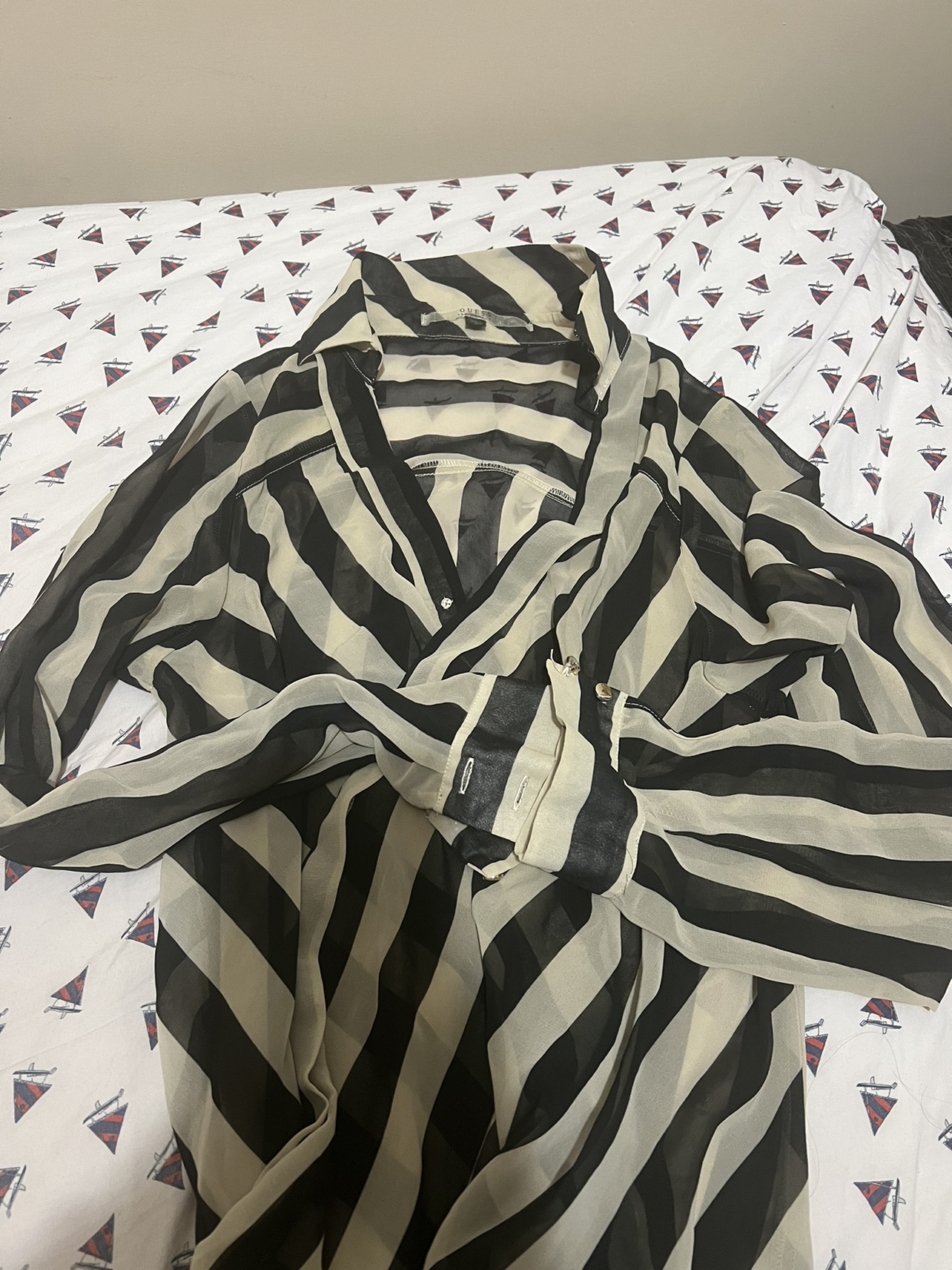 Black and White Striped Blouse - photo 2