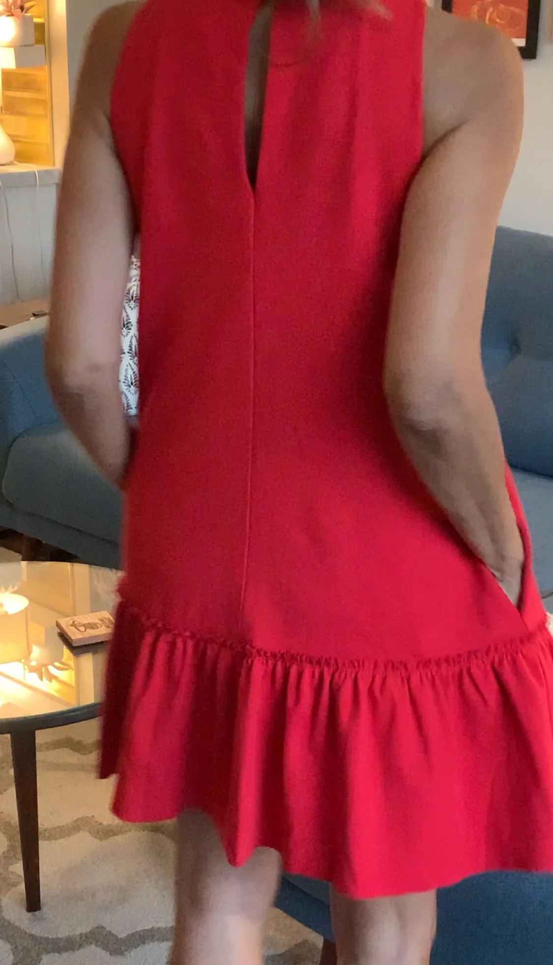 Banana Republic Red Shift Dress w/ Pockets image indicator(10)