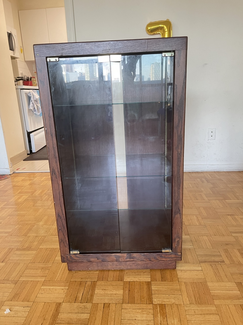 3 tier Glass Door Cabinet