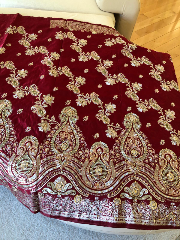 Red and Gold Embroidered Sari