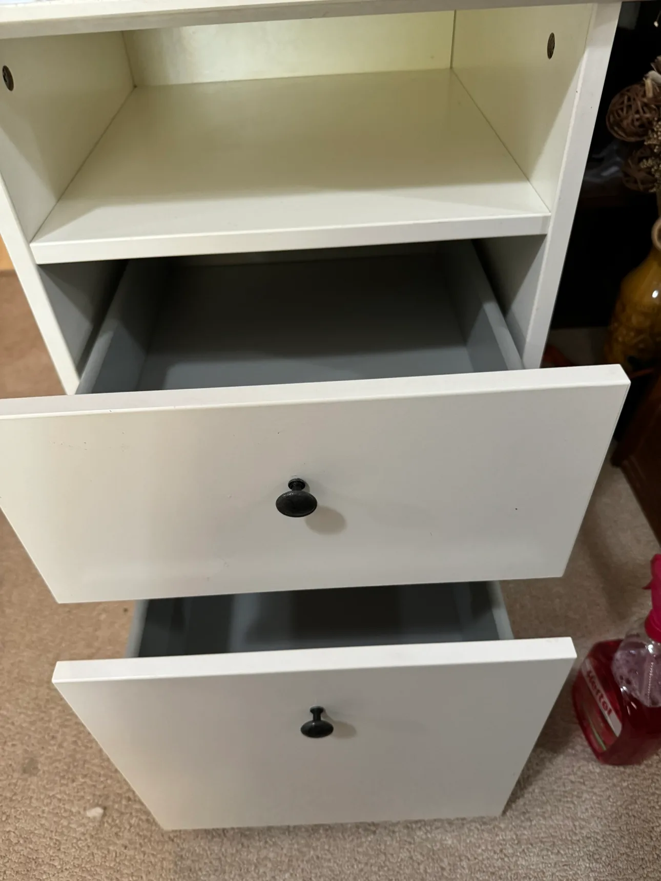 White Cabinet with Two Drawers image indicator(4)