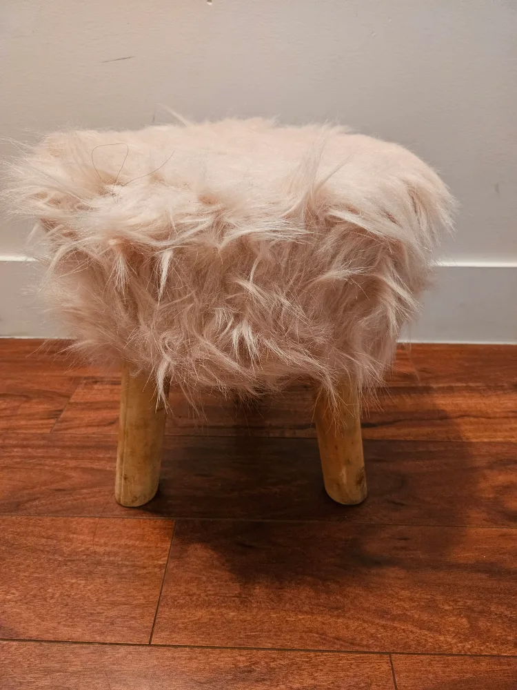 Pink Fur Stool thumbnail