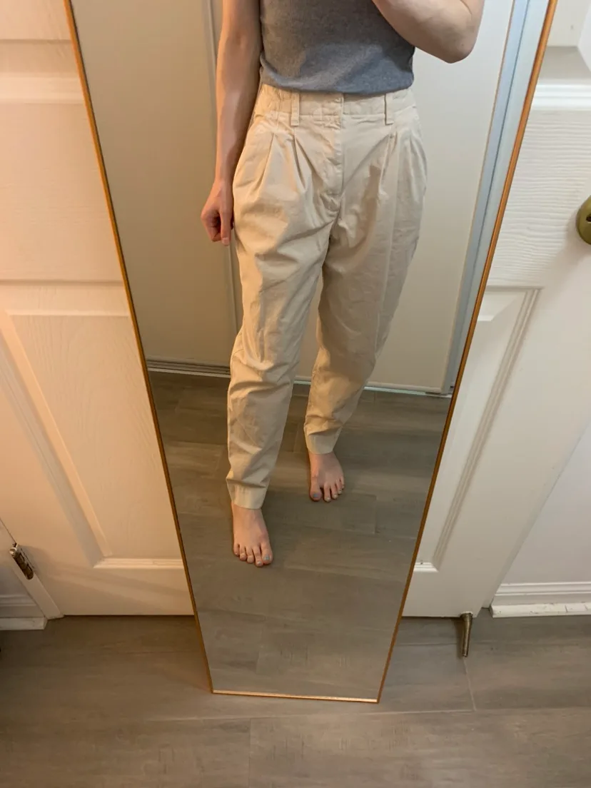 Gap Khaki High Waisted Trousers 0 Petite image indicator(3)