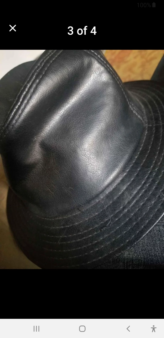 Black Leather Hat - photo 3