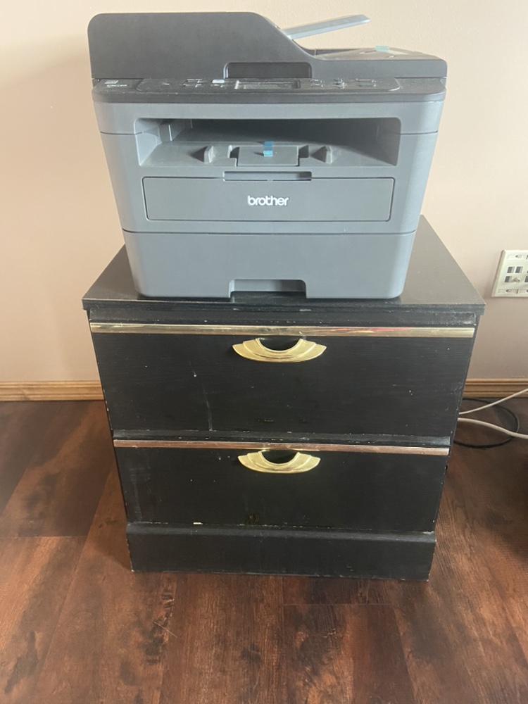 Black Two Drawer Nightstand - photo 2