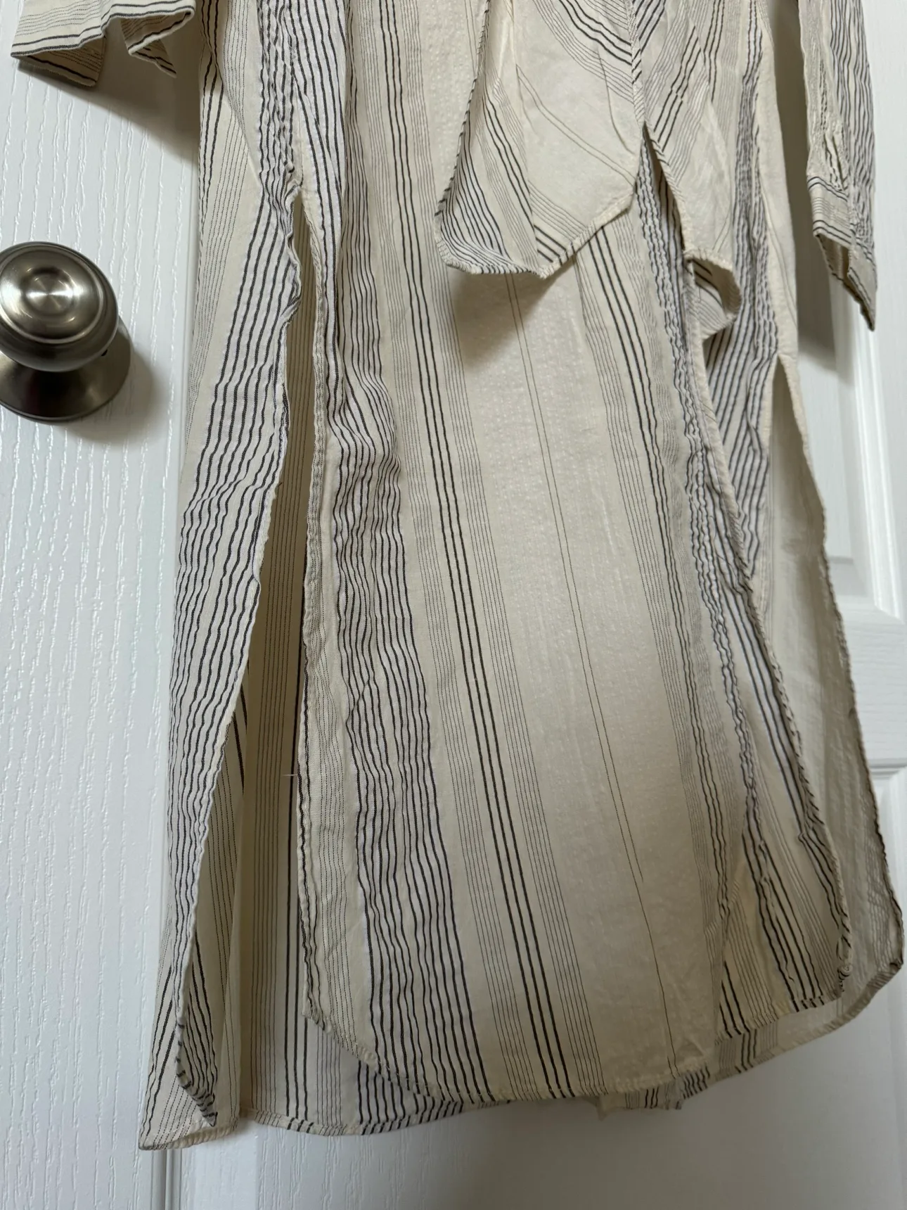 Zara Striped Tie Front Long Blouse image indicator(6)