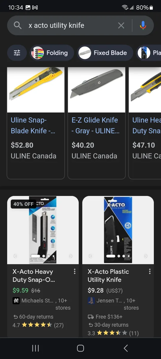 X-Acto Utility Knife. Rug Cutter. Carpentry. image indicator(2)