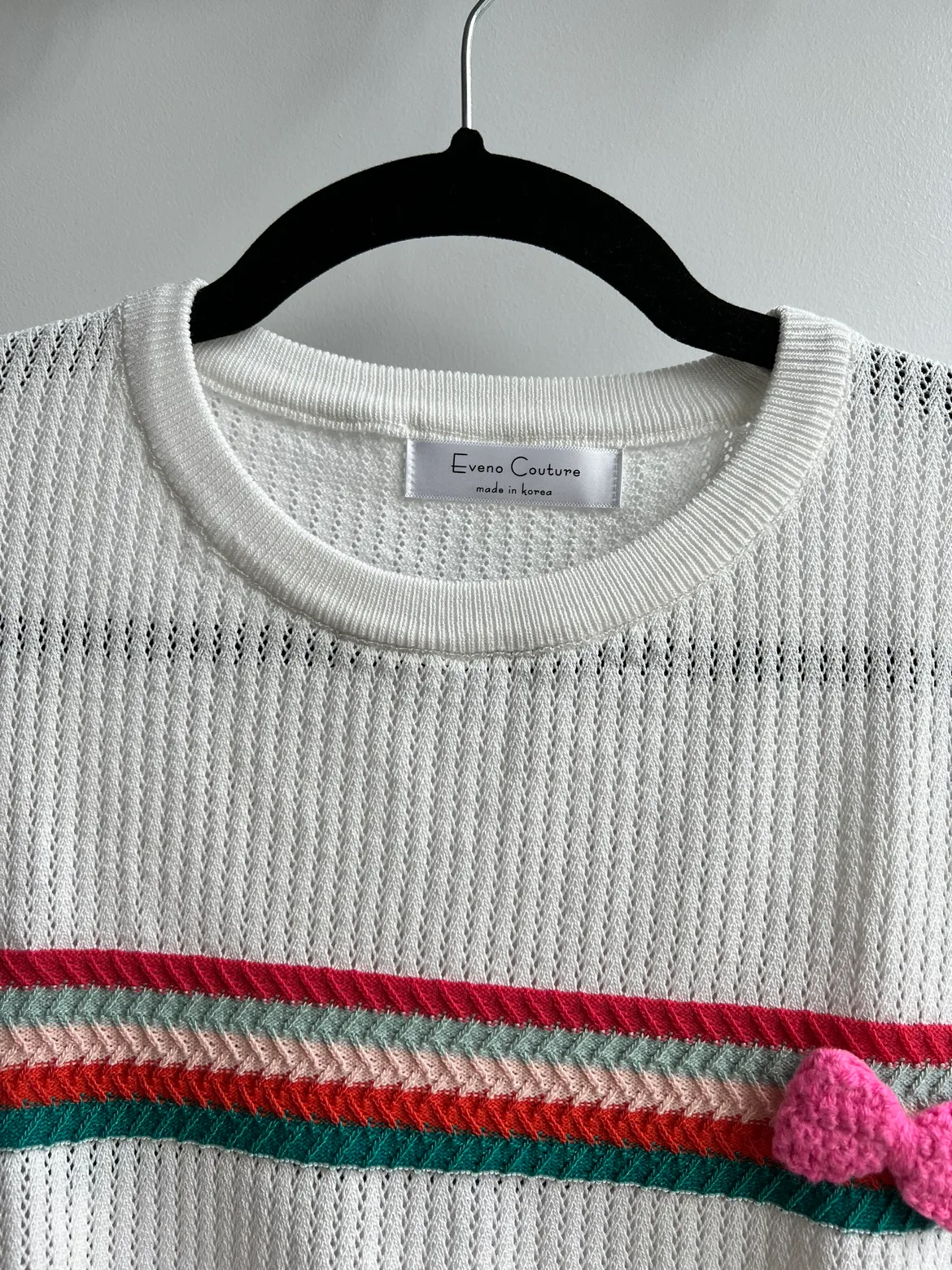 Colourful Striped Knit Top with Bows image indicator(3)