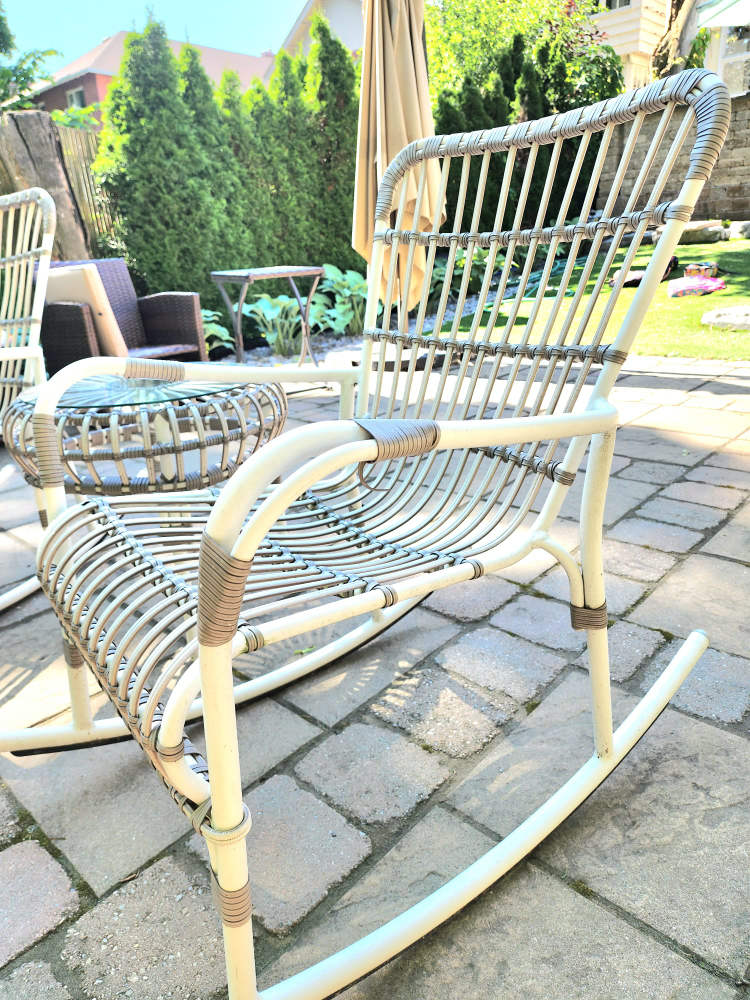 Outdoor white rattan furniture set - photo 2