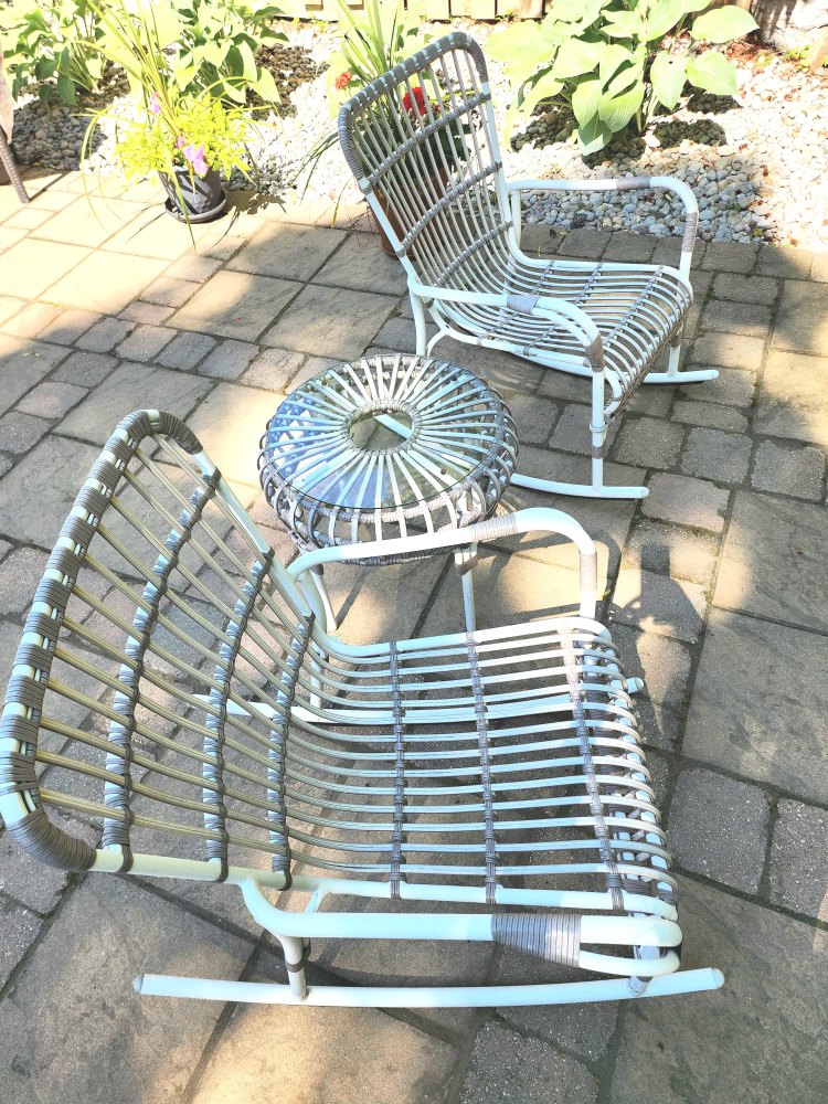 Outdoor white rattan furniture set - photo 3