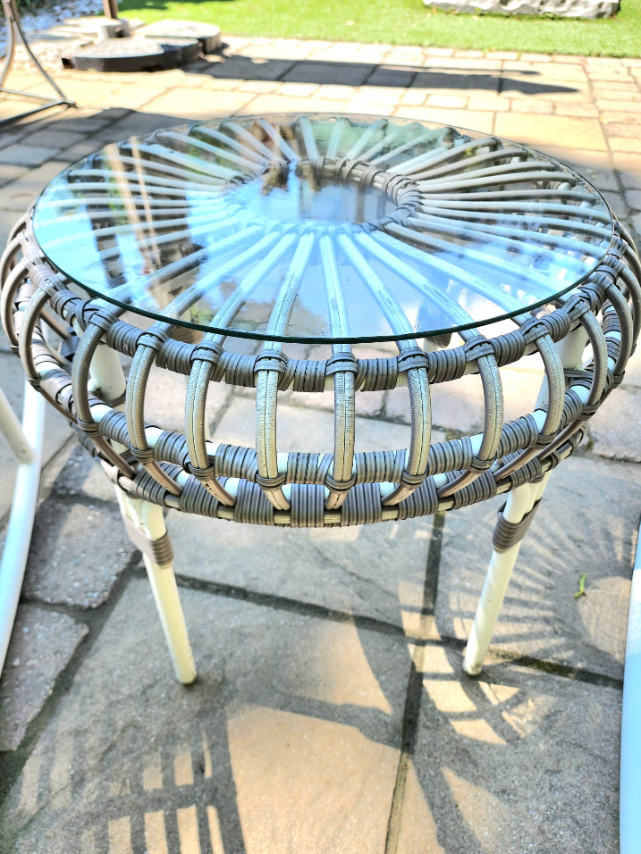 Outdoor white rattan furniture set - photo 4
