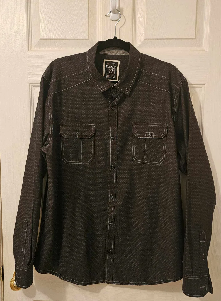 Dark Grey Burnside Men's Dress Shirt thumbnail