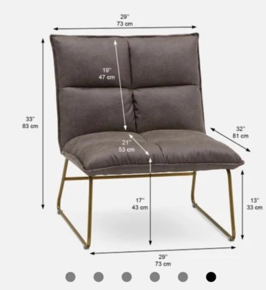 Two Grey Accent Chair with Gold Legs - photo 4