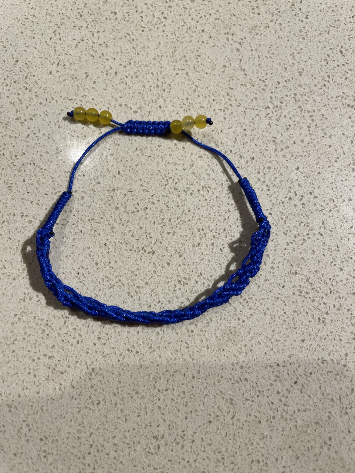 Homemade Blue Beaded Bracelet