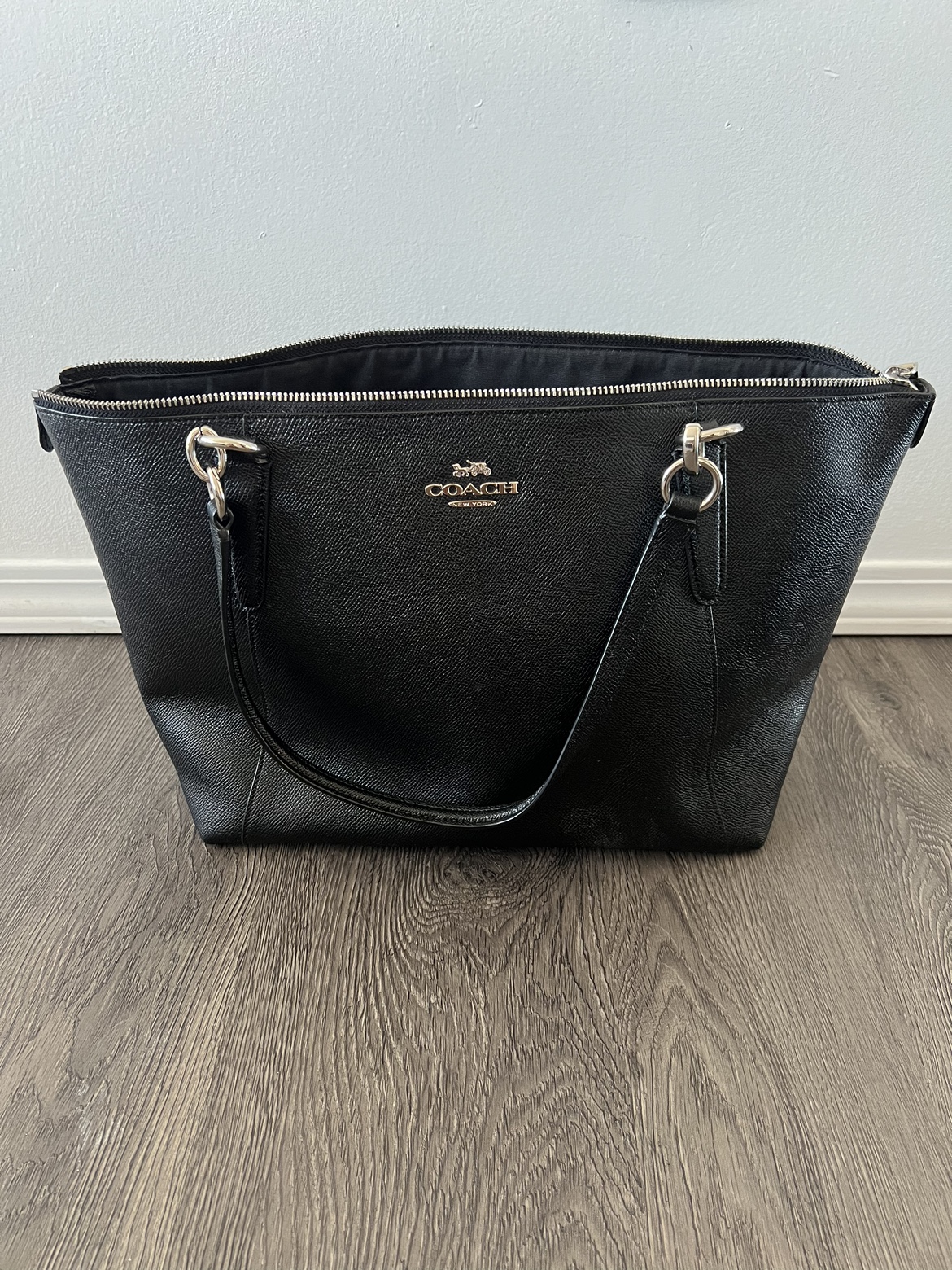 Coach Black Leather Tote Bag