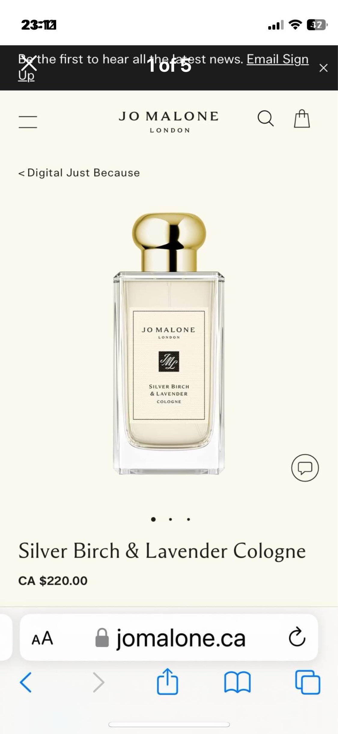 Jo Malone Silver Birch & Lavender Cologne