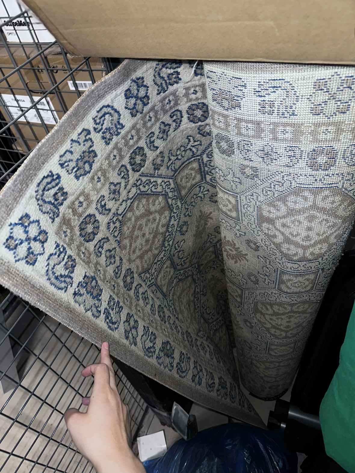 Large Beige and Blue Rug - photo 2