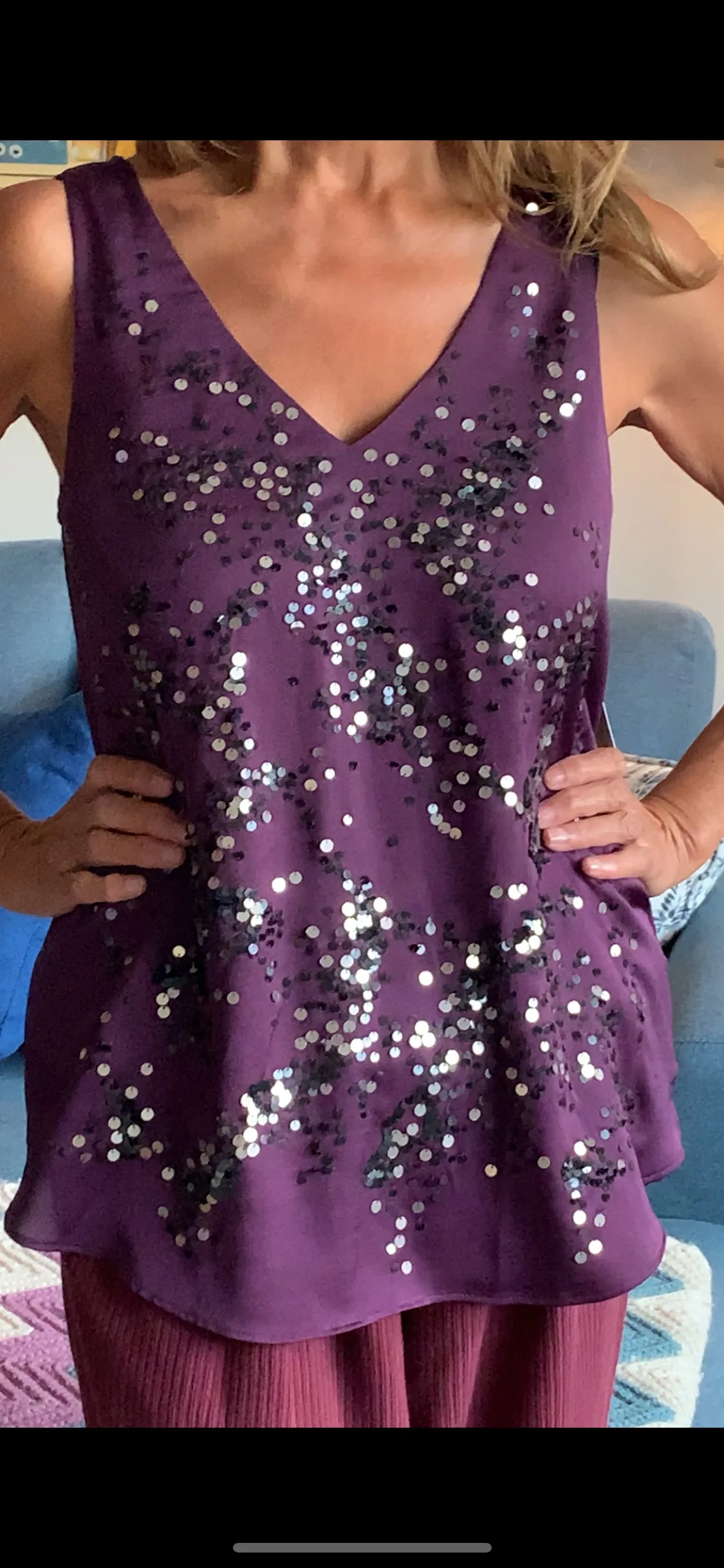 Purple Sequin Tank Top image indicator(7)